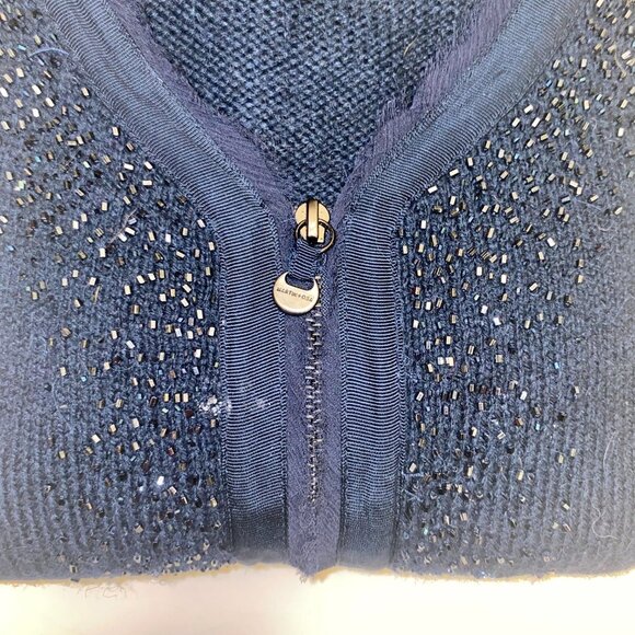 Martin and Osa Zip Up Alpaca Wool Cardigan with Sparkly Trim - Picture 14 of 15